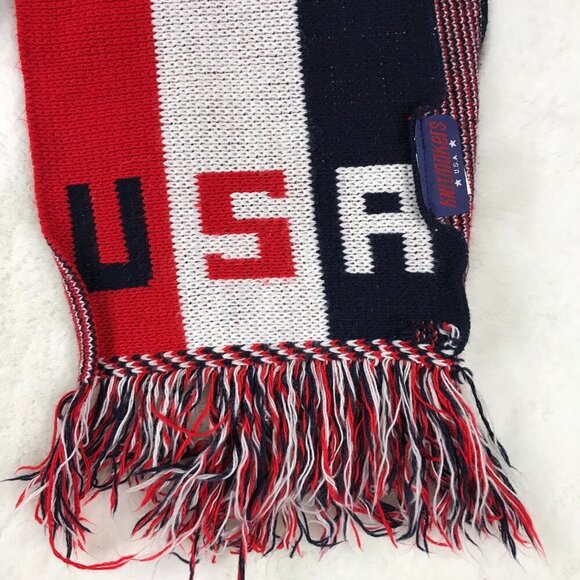 Vintage Knitmakers USA American Futbol Soccer Scarf - Picture 1 of 5